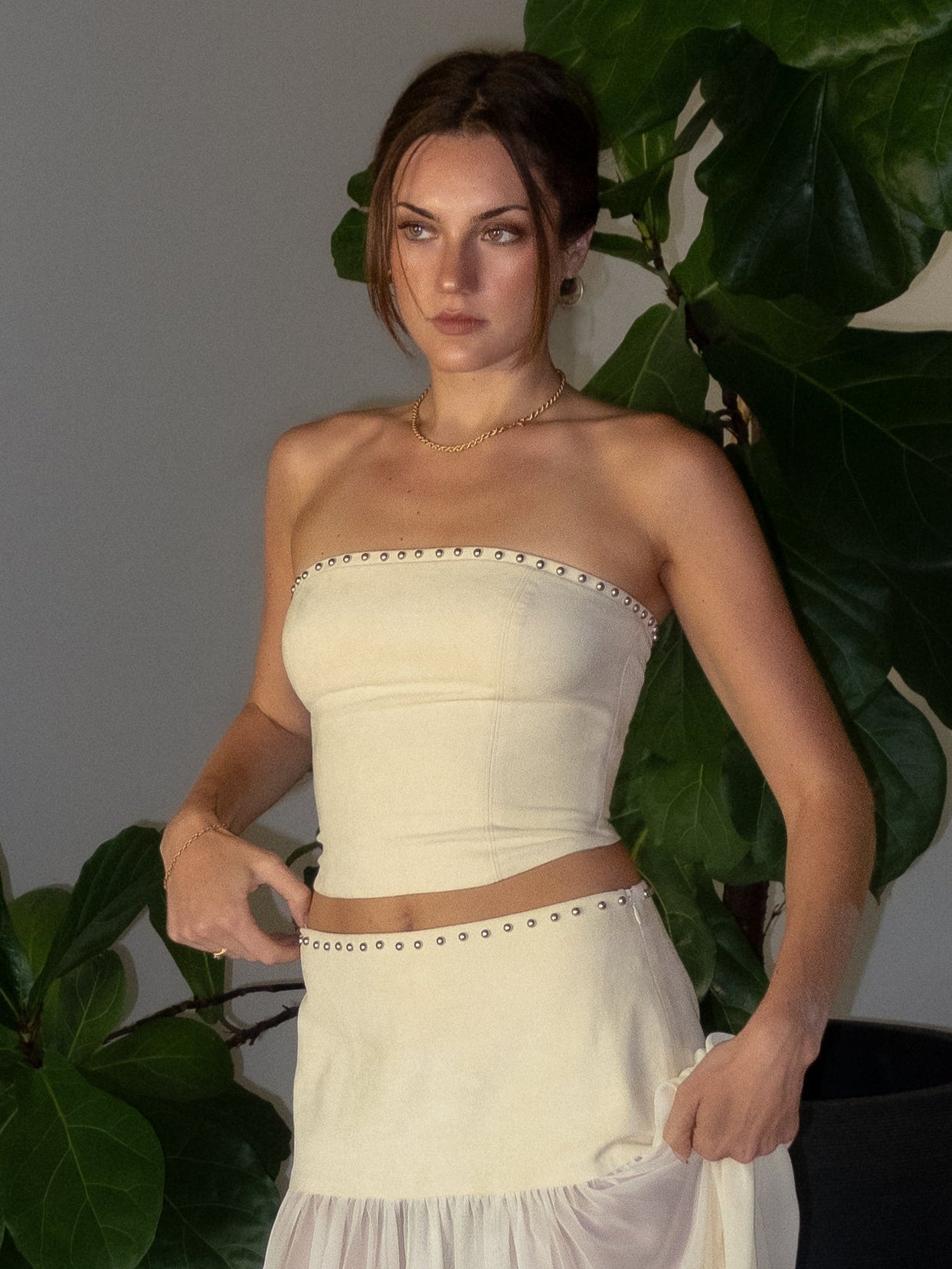 Isabelle Studded Suede Top