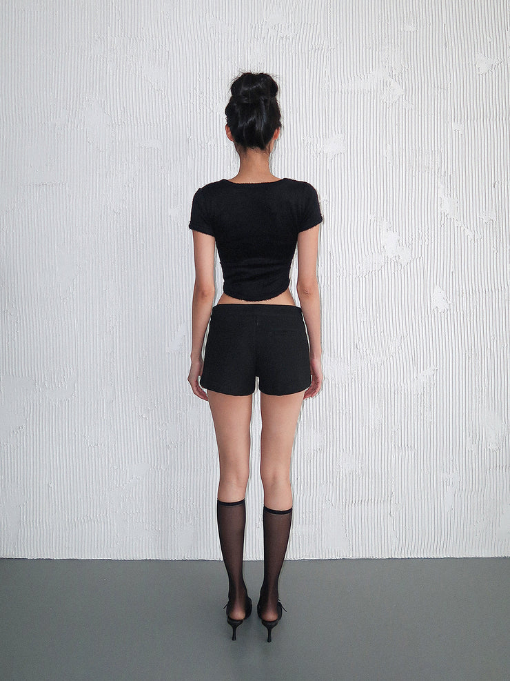 Micro Low-Waist Shorts | Black