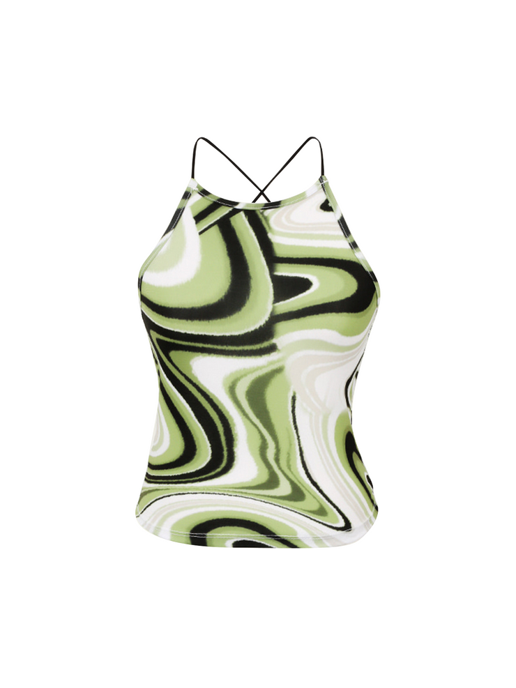 REMOOD Marble Halter Top - Green